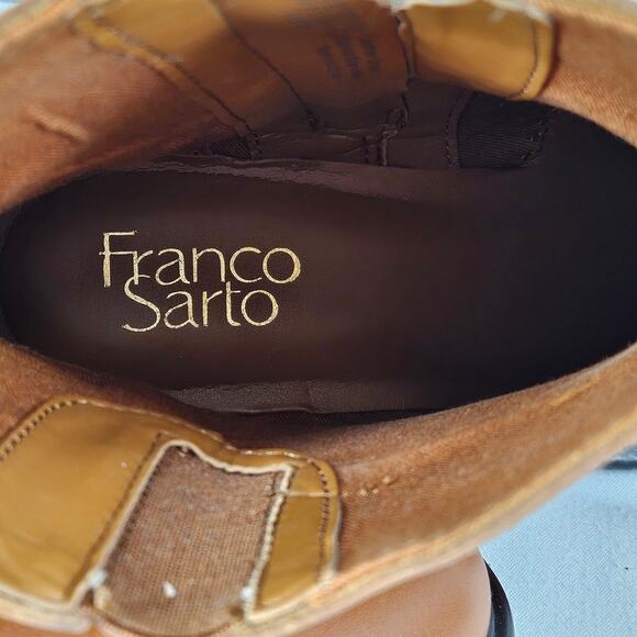 FRANCO SARTO ELESE LEATHER ANKLE BOOTS – WOMEN'S SIZE 8M – COGNAC – NEW WO BOX - Picture 6 of 11